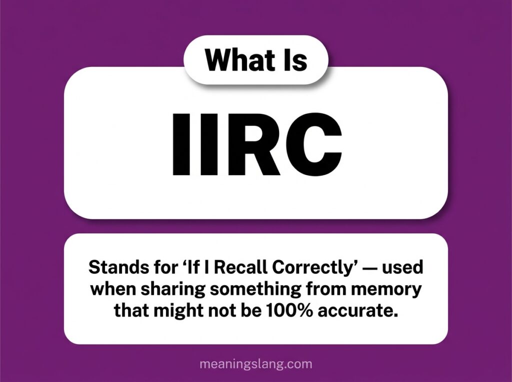 IIRC Meaning