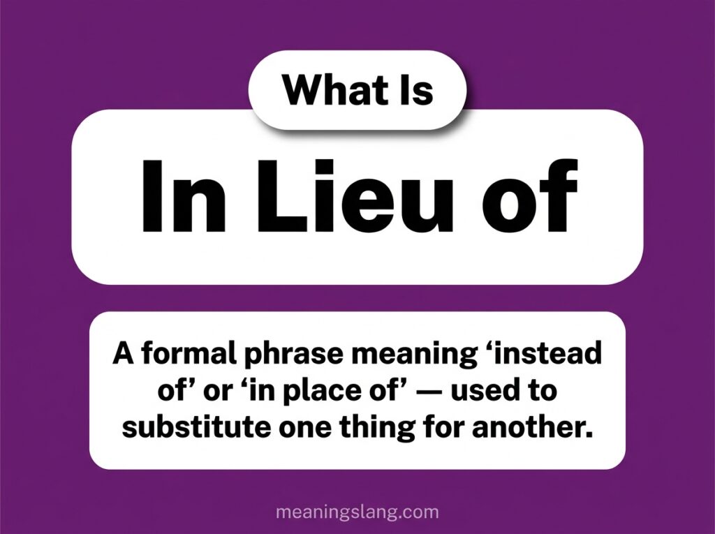 In Lieu Meaning