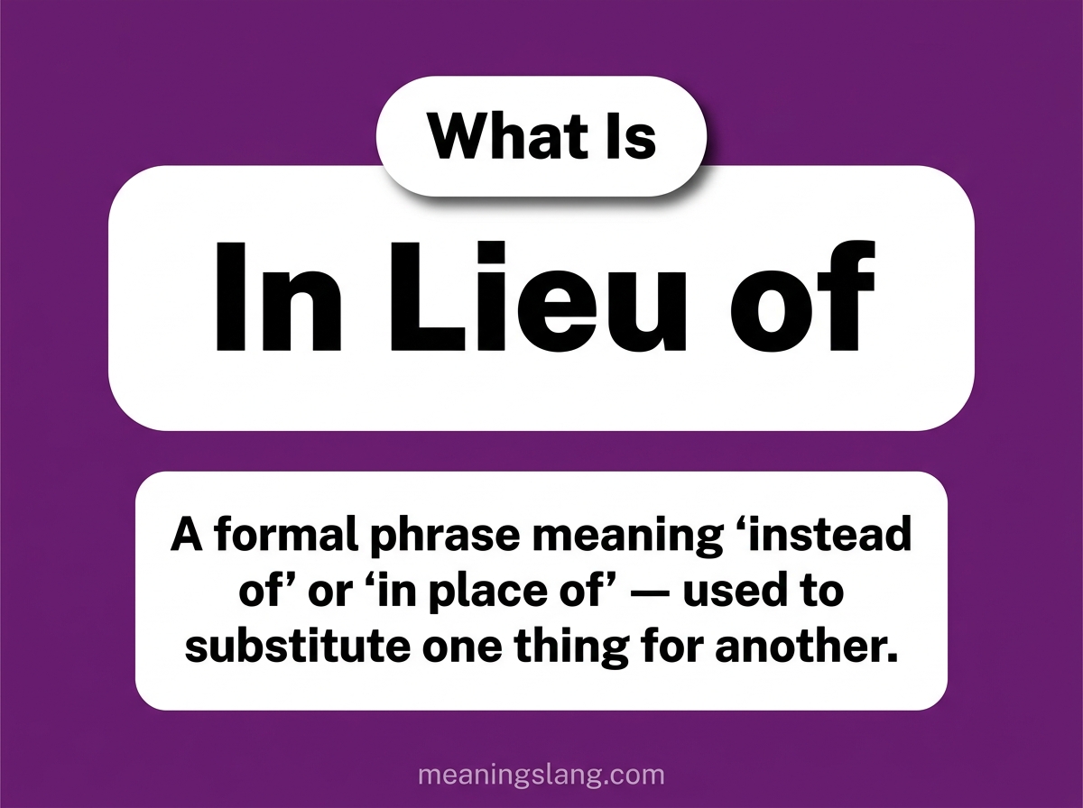 In Lieu Meaning